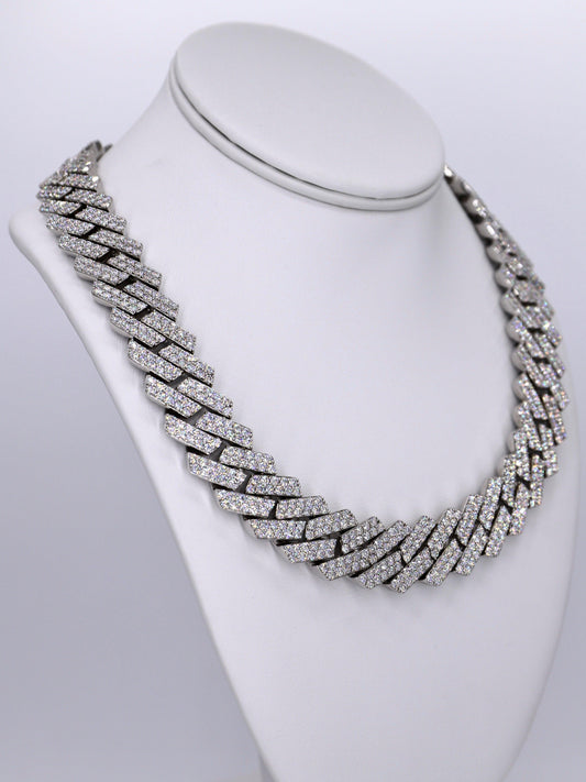 2 Row VVS Moissanite Diamond 18MM Cuban