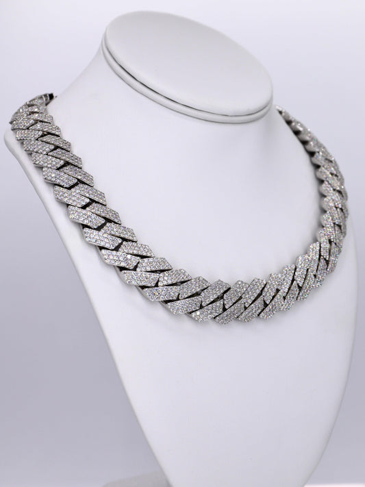 3 Row VVS Moissanite Diamond 18MM Cuban