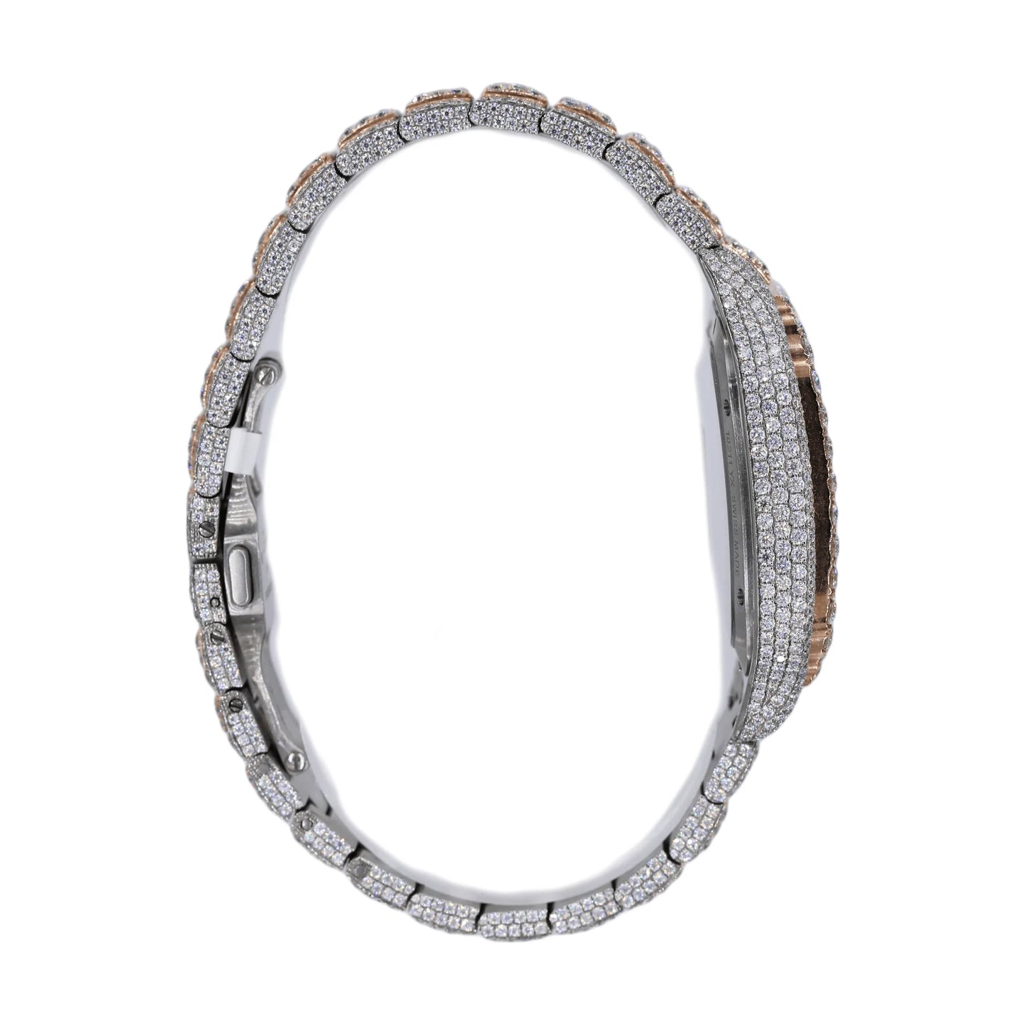 CS SKELETON 41MM TWO-TONE VVS MOISSANITE DIAMOND WATCH 20CT