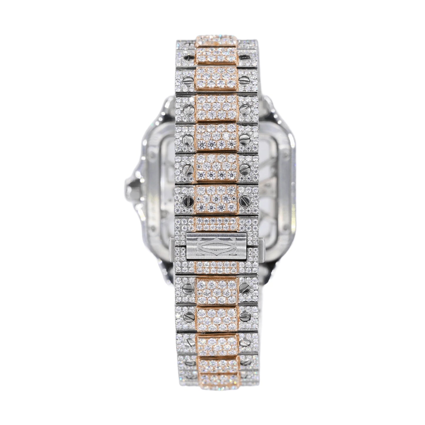 CS SKELETON 41MM TWO-TONE VVS MOISSANITE DIAMOND WATCH 20CT