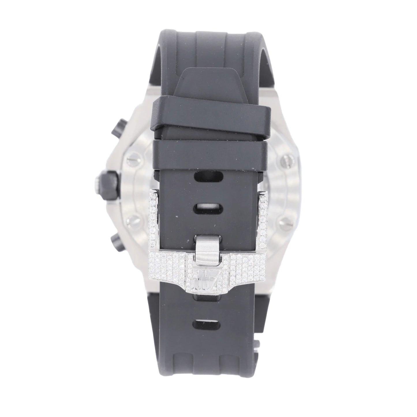 AP STAINLESS STEEL 41MM MOISSANITE DIAMOND WATCH 15CT