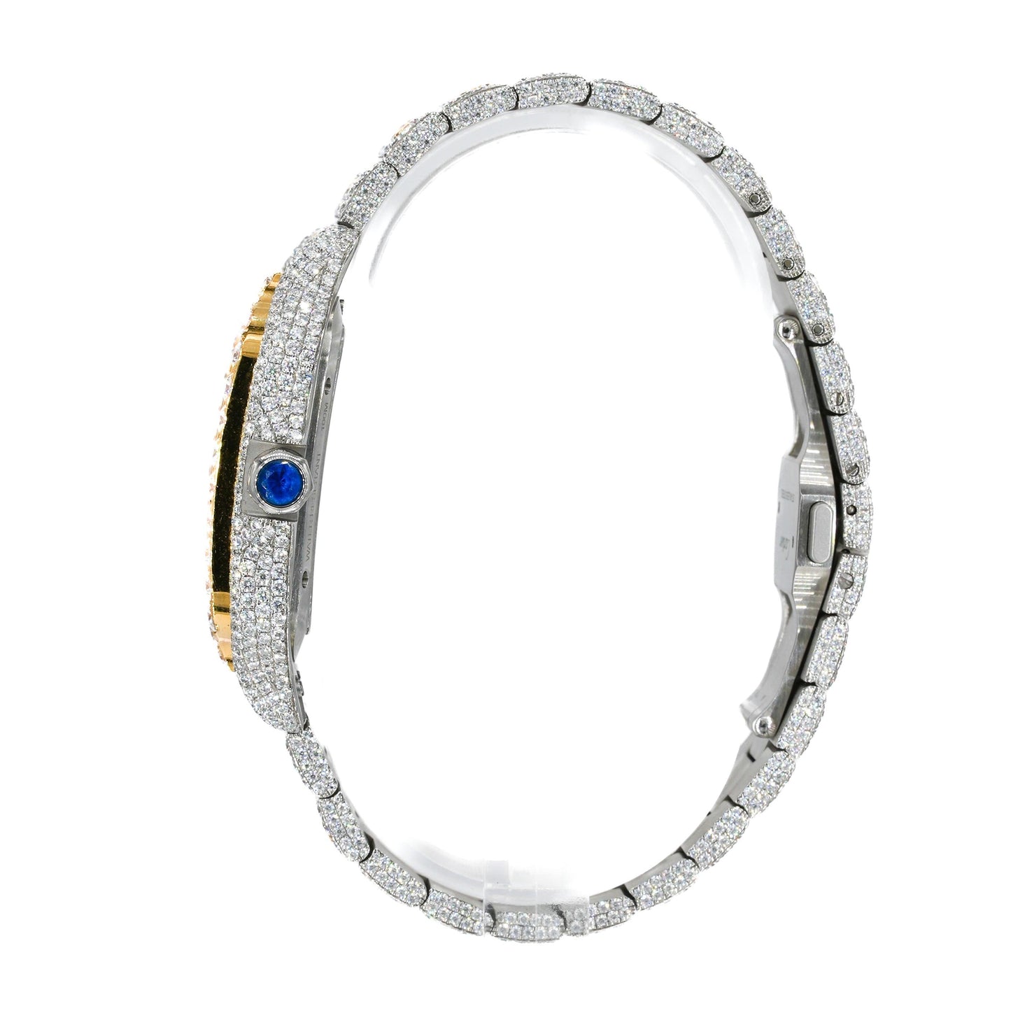 CS SKELETON 41MM TWO-TONE VVS MOISSANITE DIAMOND WATCH 20CT