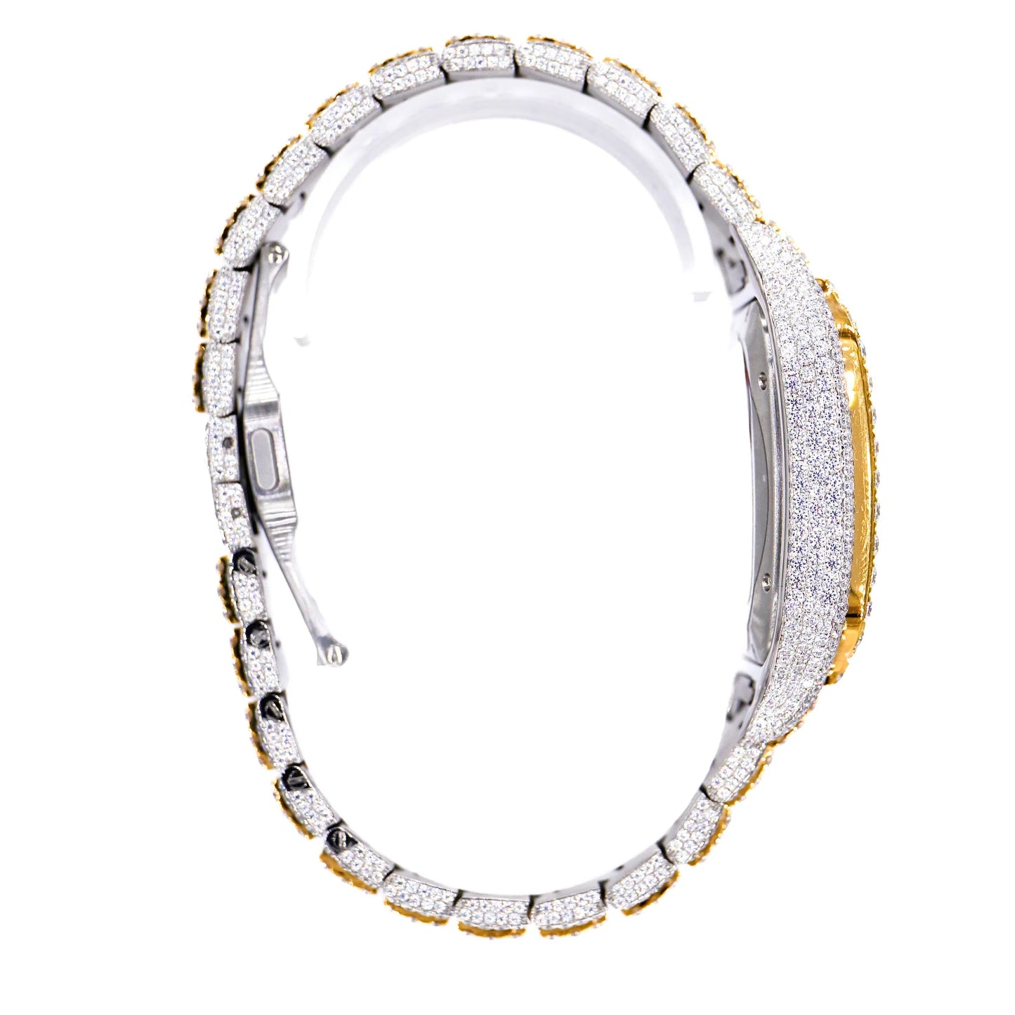 CS TWO TONE 41MM MOISSANITE DIAMOND WATCH 20CT
