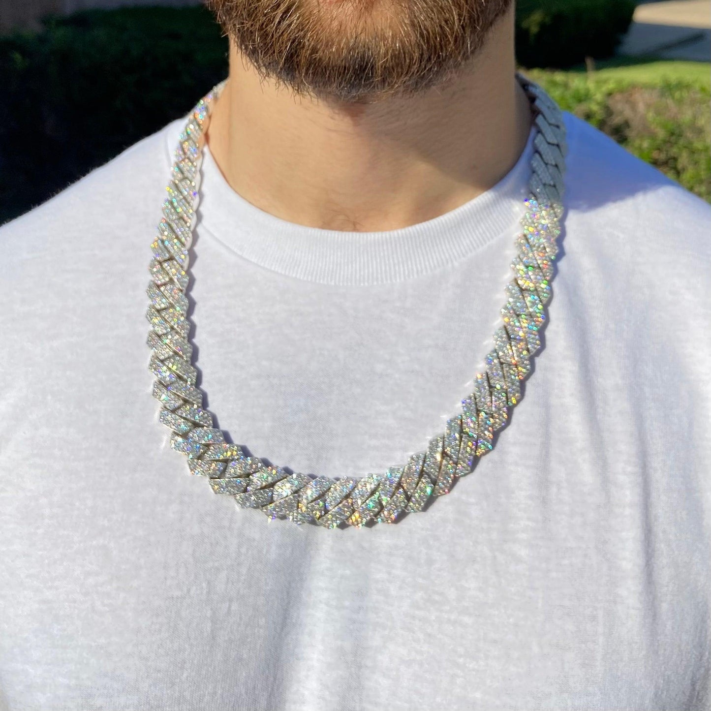 3 Row VVS Moissanite Diamond 18MM Cuban