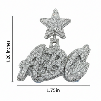 Custom Moissanite Jagged Letter Pendant