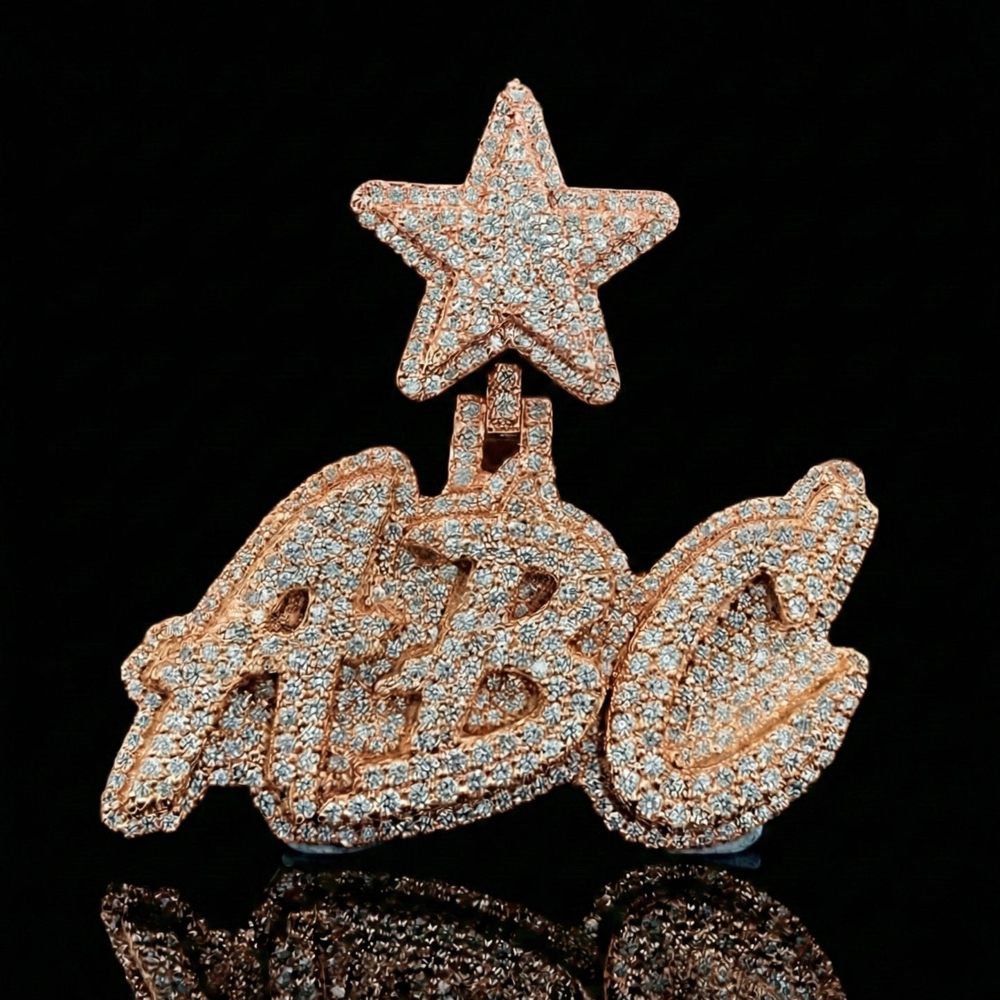 Custom Moissanite Jagged Letter Pendant