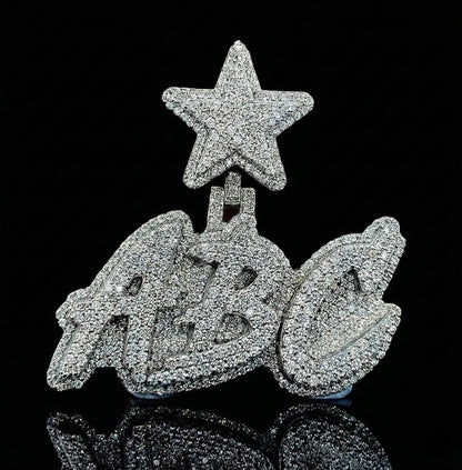 Custom Moissanite Jagged Letter Pendant