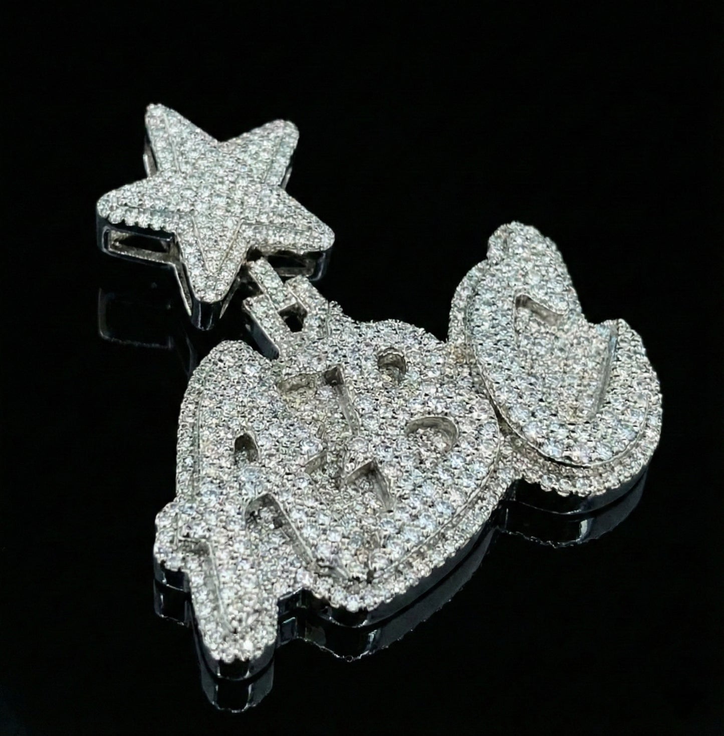 Custom Moissanite Jagged Letter Pendant