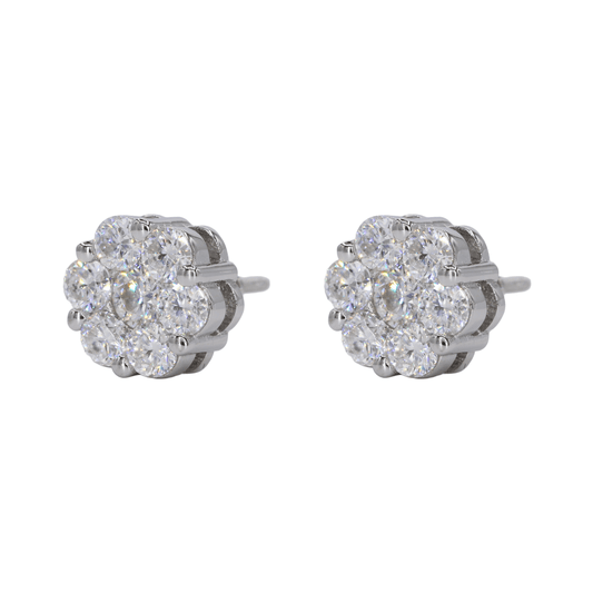 Flower VVS Moissanite Diamond Earrings