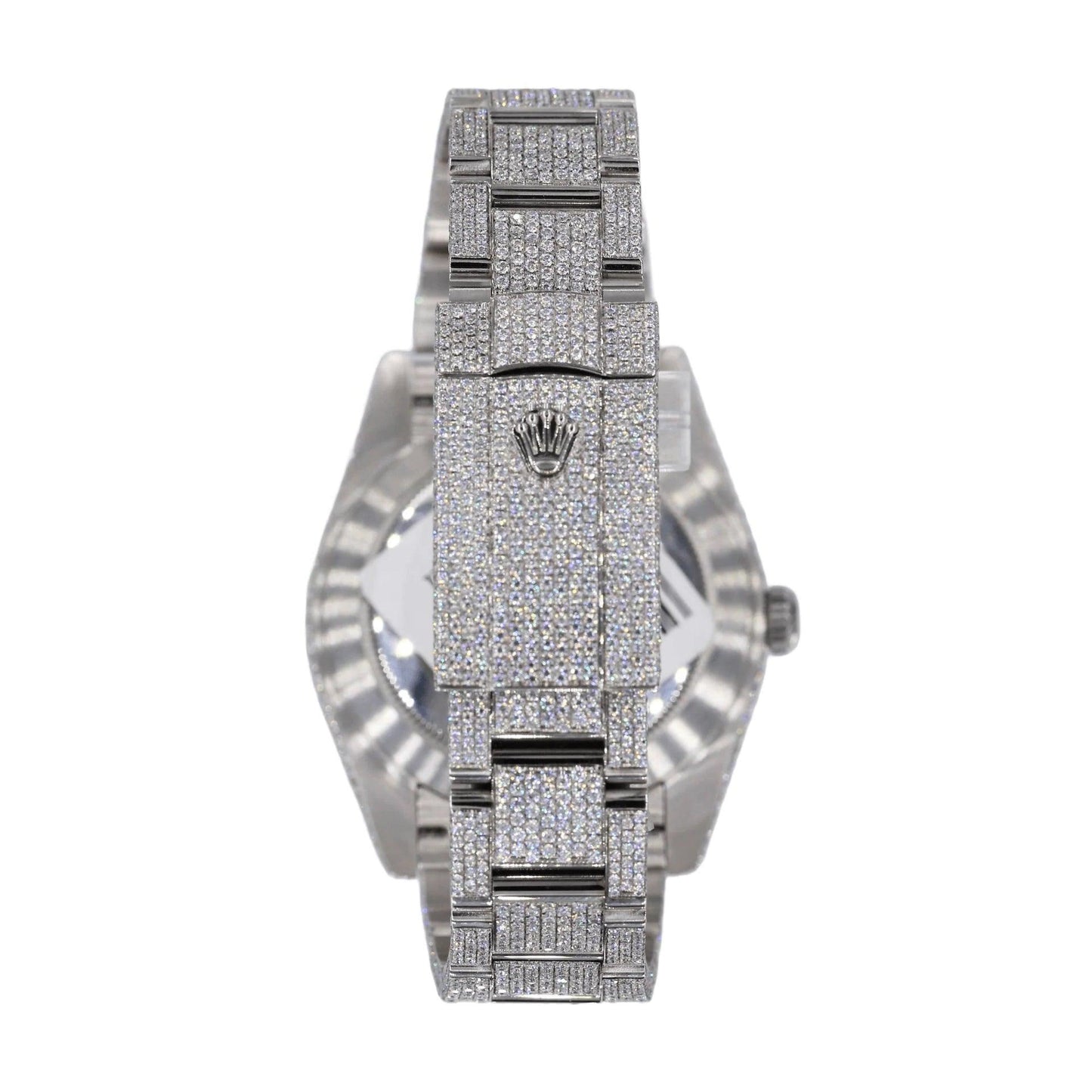 DJ 41MM MOISSANITE DIAMOND TWO ROW BEZEL WATCH 22CT