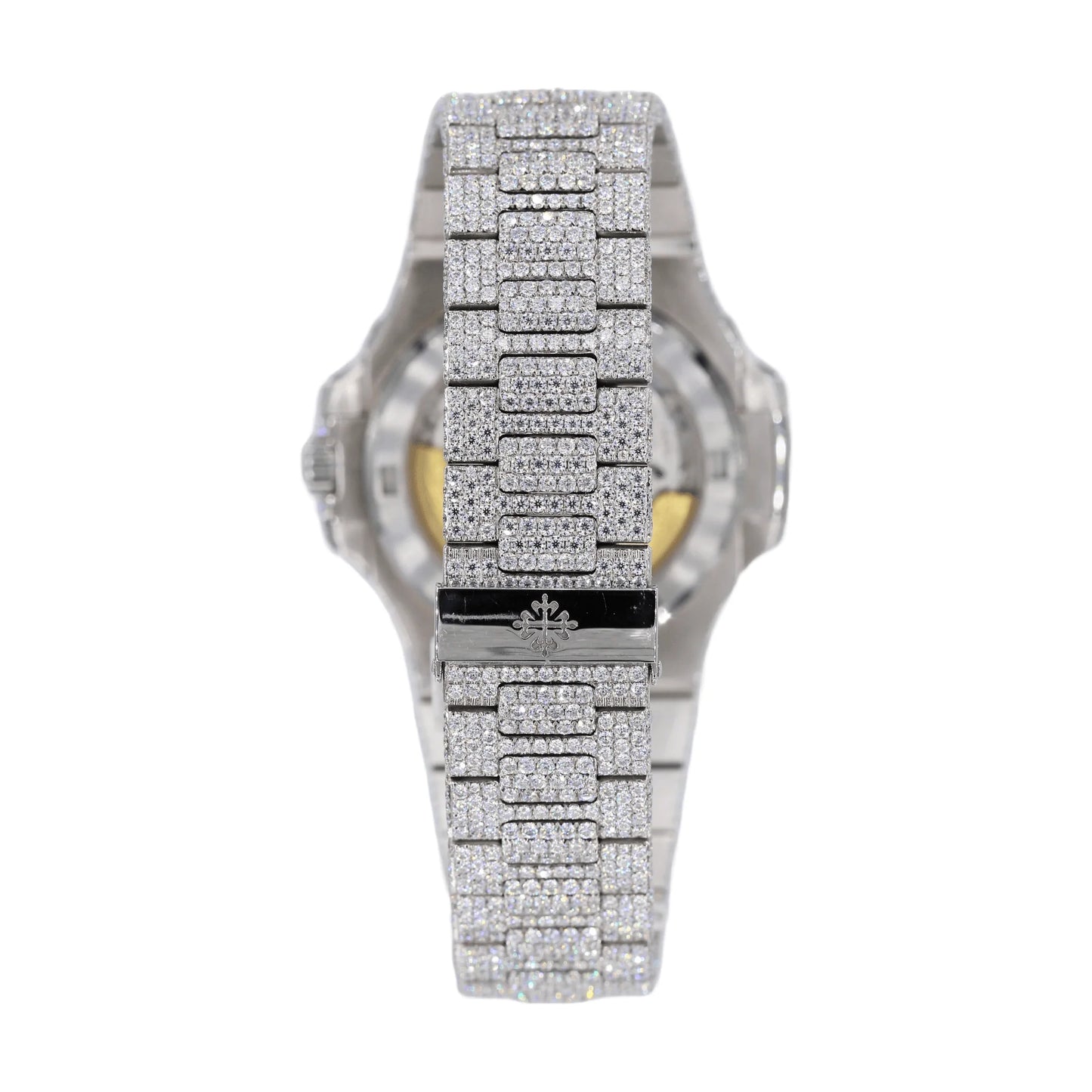 PT 41MM VVS MOISSANITE DIAMOND TWO ROW STONE BEZEL WATCH 22CT