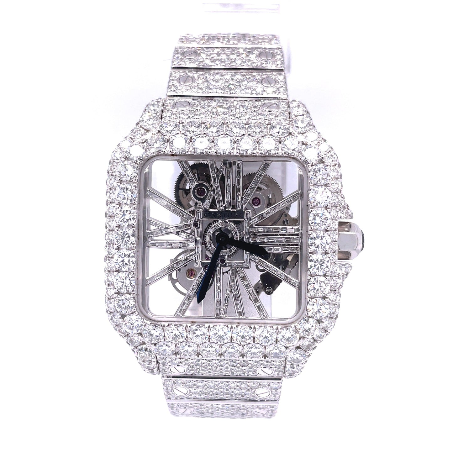 CS SKELETON 41MM TWO-TONE VVS MOISSANITE DIAMOND WATCH 20CT
