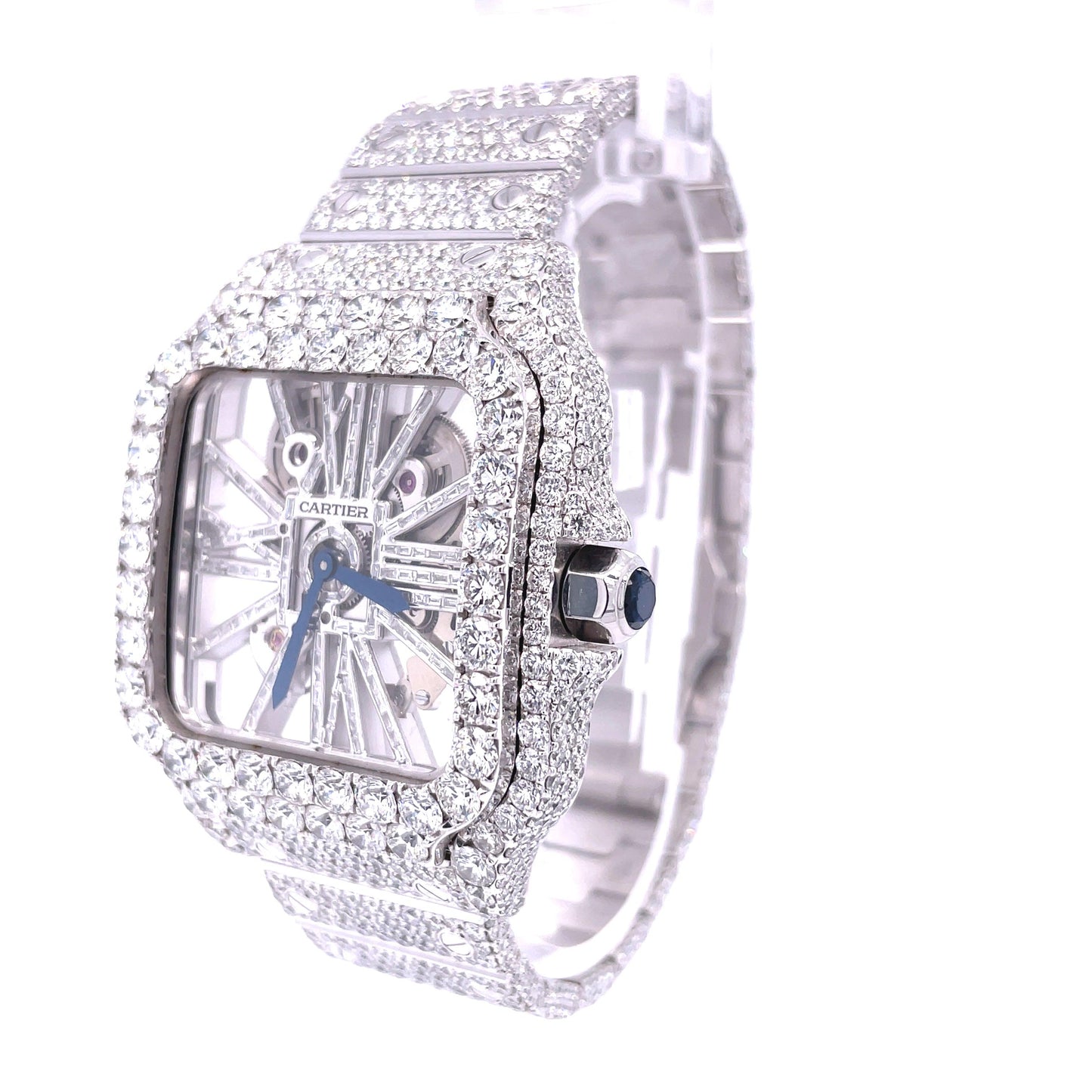 CS SKELETON 41MM TWO-TONE VVS MOISSANITE DIAMOND WATCH 20CT