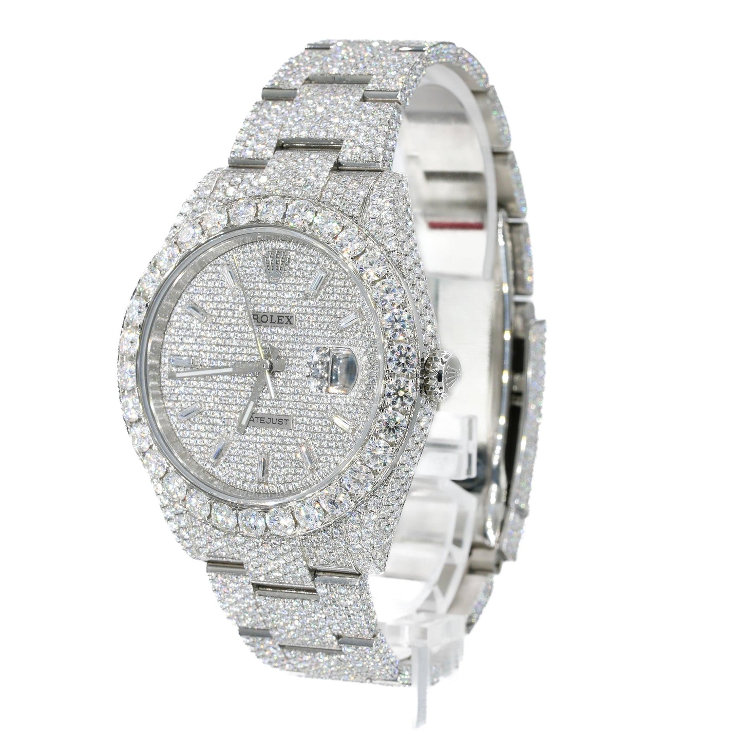 DJ 41MM MOISSANITE DIAMOND MEDIUM STONE BEZEL WATCH 22CT
