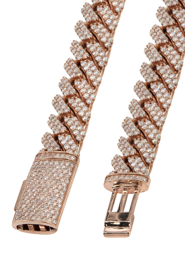 Prong Set Rose Diamond Cuban Chain